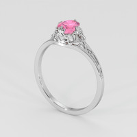 0.91 Ct. Padparadscha Sapphire Ring, 14K White Gold 2