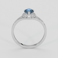 0.52 Ct. Blue Sapphire Ring, 14K White Gold 3