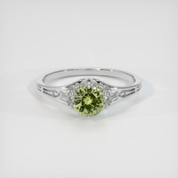 0.66 Ct. Green Sapphire Ring, 14K White Gold 1