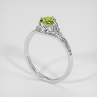 0.66 Ct. Green Sapphire Ring, 14K White Gold 2