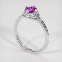 0.62 Ct. Pinkish Purple Sapphire Ring, 14K White Gold 2
