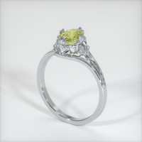 0.93 Ct. Greenish Yellow Sapphire Ring, 14K White Gold 2