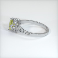 0.93 Ct. Greenish Yellow Sapphire Ring, 14K White Gold 4