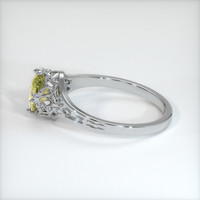 0.41 Ct. Greenish Yellow Sapphire Ring, 14K White Gold 4