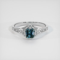 0.94 Ct. Greenish Blue Sapphire Ring, 14K White Gold 1