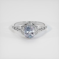 1.29 Ct. Bluish Grey Sapphire Ring, 14K White Gold 1