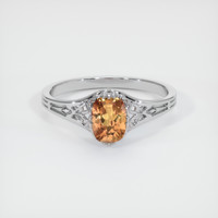 1.71 Ct. Orangish Brown Sapphire Ring, 14K White Gold 1