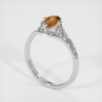1.71 Ct. Orangish Brown Sapphire Ring, 14K White Gold 2