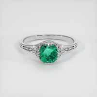 0.76 Ct. Emerald Ring, 18K White Gold 1