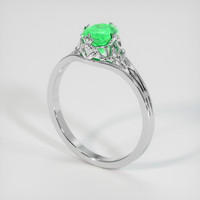 0.70 Ct. Emerald Ring, 18K White Gold 2