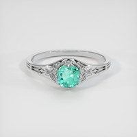 0.37 Ct. Emerald Ring, 18K White Gold 1