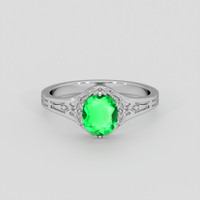 0.60 Ct. Emerald Ring, 18K White Gold 1