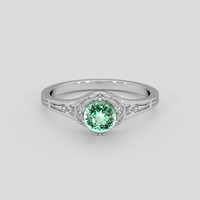 0.54 Ct. Emerald Ring, 18K White Gold 1