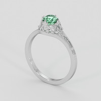 0.54 Ct. Emerald Ring, 18K White Gold 2