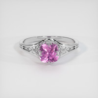 0.88 Ct. Pink Sapphire Ring, 18K White Gold 1