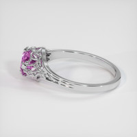 0.88 Ct. Pink Sapphire Ring, 18K White Gold 4