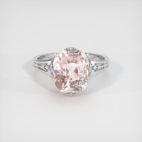 5.28 Ct. Padparadscha Sapphire Ring, 18K White Gold 1