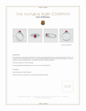 Ruby Ring 0.62 Ct. 18K White Gold Appraisal