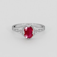 1.03 Ct. Ruby Ring, 18K White Gold 1