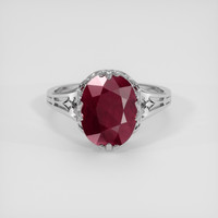 4.02 Ct. Ruby Ring, 18K White Gold 1