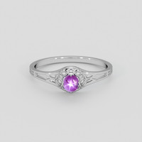 0.90 Ct. Purple Sapphire Ring, 18K White Gold 1