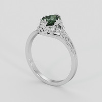 1.07 Ct. Green Sapphire Ring, 18K White Gold 2