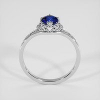 0.70 Ct. Blue Sapphire Ring, 18K White Gold 3