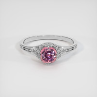 1.15 Ct. Padparadscha Sapphire Ring, 18K White Gold 1
