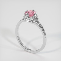1.15 Ct. Padparadscha Sapphire Ring, 18K White Gold 2