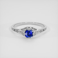 0.41 Ct. Blue Sapphire Ring, 18K White Gold 1