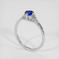 0.41 Ct. Blue Sapphire Ring, 18K White Gold 2
