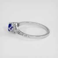 0.41 Ct. Blue Sapphire Ring, 18K White Gold 4