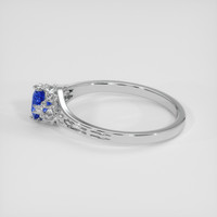 0.48 Ct. Blue Sapphire Ring, 18K White Gold 4