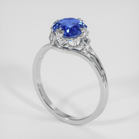 1.76 Ct. Blue Sapphire Ring, 18K White Gold 2