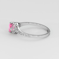 0.91 Ct. Padparadscha Sapphire Ring, 18K White Gold 4