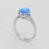 2.91 Ct. Blue Sapphire Ring, 18K White Gold 2