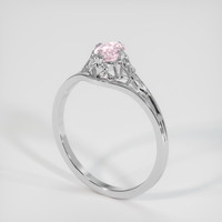 0.47 Ct. Pink Sapphire Ring, 18K White Gold 2
