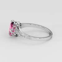 1.33 Ct. Pink Sapphire Ring, 18K White Gold 4