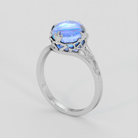 5.53 Ct. Purplish Blue Sapphire Ring, 18K White Gold 2