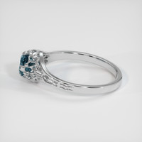 0.94 Ct. Greenish Blue Sapphire Ring, 18K White Gold 4