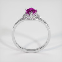 0.62 Ct. Pinkish Purple Sapphire Ring, 18K White Gold 3