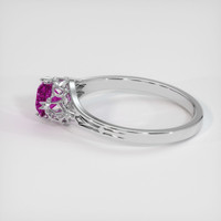 0.62 Ct. Pinkish Purple Sapphire Ring, 18K White Gold 4