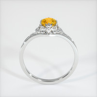 1.12 Ct. Orangish Yellow Sapphire Ring, 18K White Gold 3