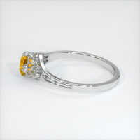 1.12 Ct. Orangish Yellow Sapphire Ring, 18K White Gold 4
