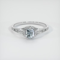 0.66 Ct. Sapphire Ring, 18K White Gold 1