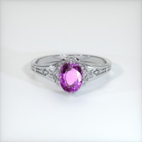 1.04 Ct. Sapphire Ring, 18K White Gold 1