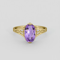 1.42 Ct. Purple Amethyst Ring, 10K Yellow Gold 1