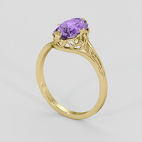 1.42 Ct. Purple Amethyst Ring, 10K Yellow Gold 2