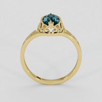 1.01 Ct. Greenish Blue Sapphire Ring, 10K Yellow Gold 3