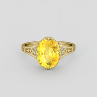 3.51 Ct. Yellow Sapphire Ring, 10K Yellow Gold 1
